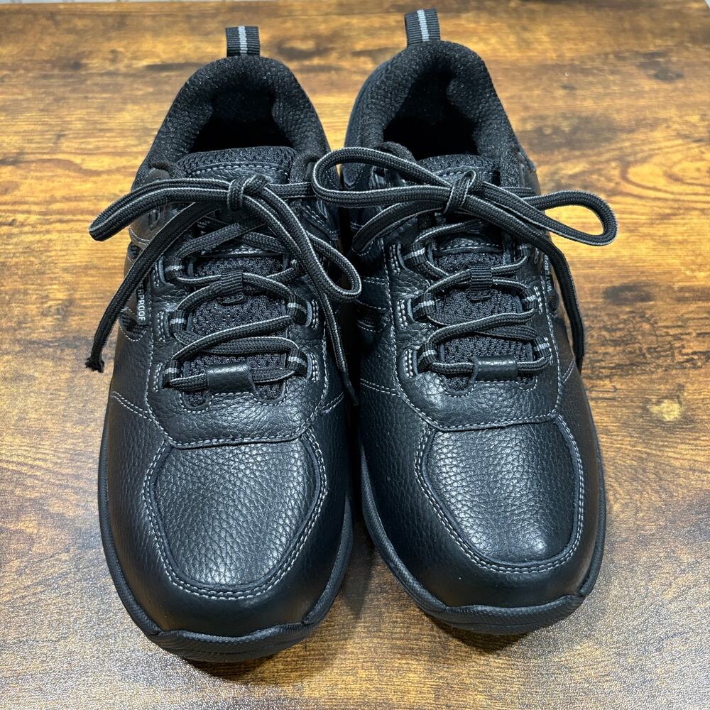 OrthoFeet Women 7.5 D Sneakers Pacific Palisades Black Waterproof Leather 945 - Picture 2 of 9